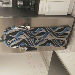 💕ST. JOHN💕 Turkish Kaftan Style Maxi Dress ~ Multi-Color Swirl Print 6